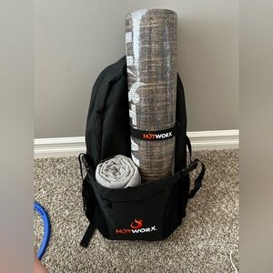 Hotworx backpack, gym mat and towel